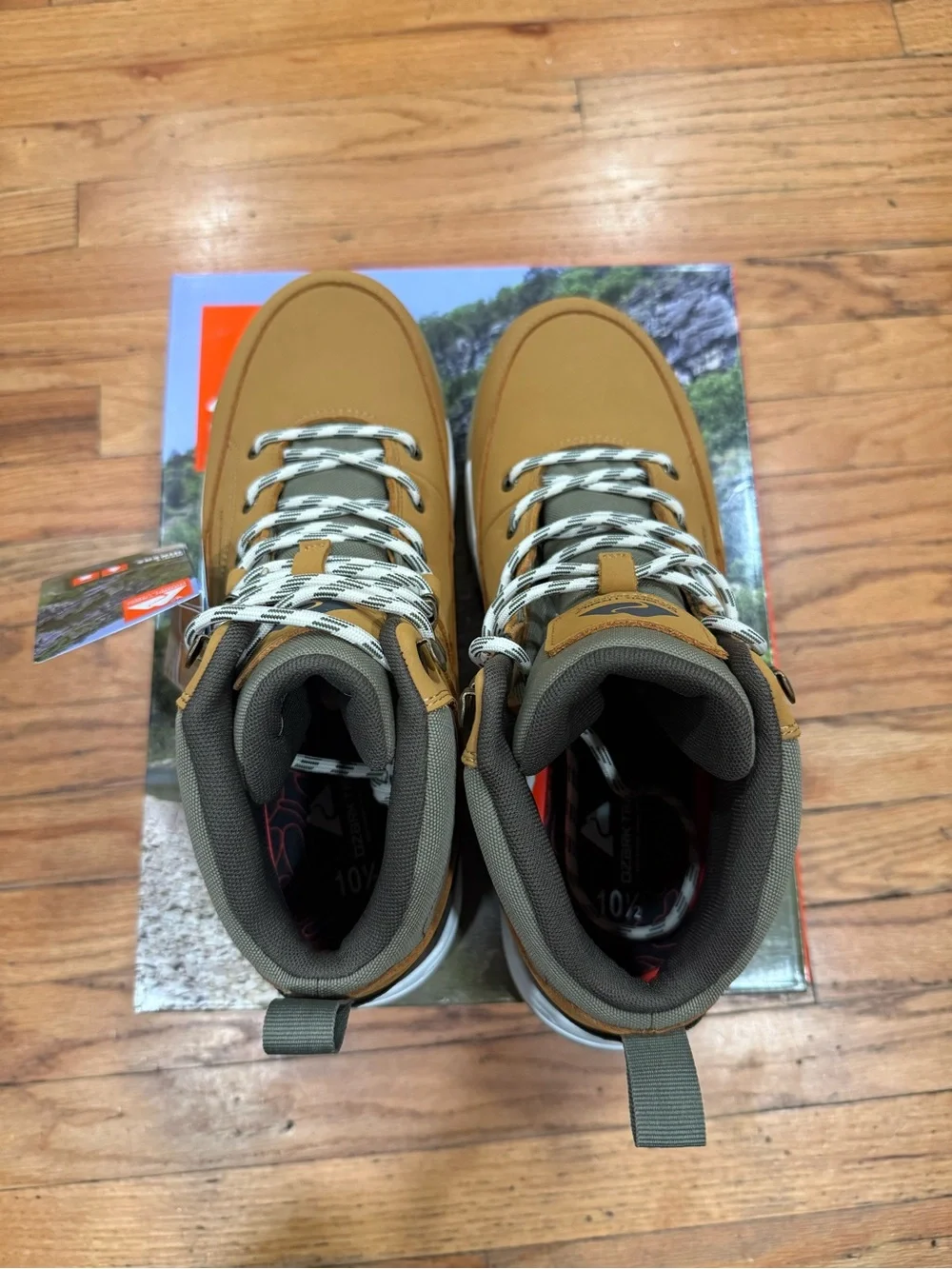 Ozark Trail Men's Tan and Olive Lace-Up Hiking Boots